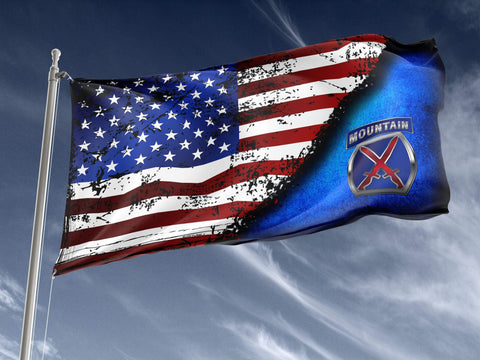 10th Mountain Stars & Stripes Outdoor Flag Elite Flags Wall Flag - 36"x60"
