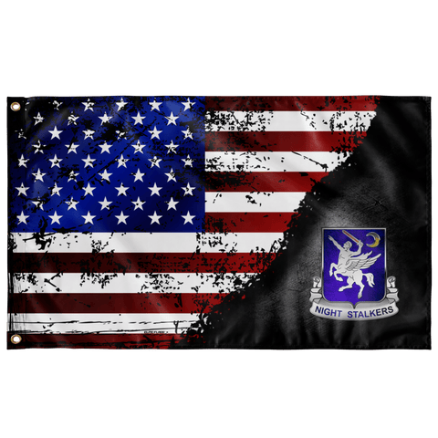 160th SOAR Stars & Stripes Black Flag Elite Flags Wall Flag - 36"x60"