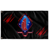 1st Battalion 1st Marines Black Accent Flag Elite Flags Wall Flag - 36"x60"