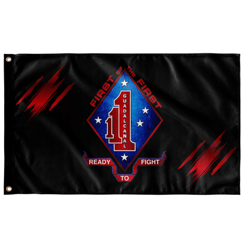 1st Battalion 1st Marines Black Accent Flag Elite Flags Wall Flag - 36"x60"