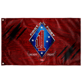 1st Battalion 1st Marines Red Flag Elite Flags Wall Flag - 36"x60"