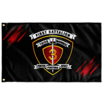 1st Battalion 3rd Marines Accent Black Flag Elite Flags Wall Flag - 36"x60"