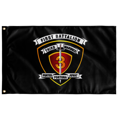 1st Battalion 3rd Marines Black Flag Elite Flags Wall Flag - 36"x60"