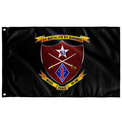 1st Battalion 5th Marines Black Flag Elite Flags Wall Flag - 36"x60"