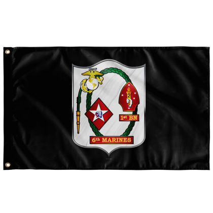 1st Battalion 6th Marines Black Flag Elite Flags Wall Flag - 36"x60"