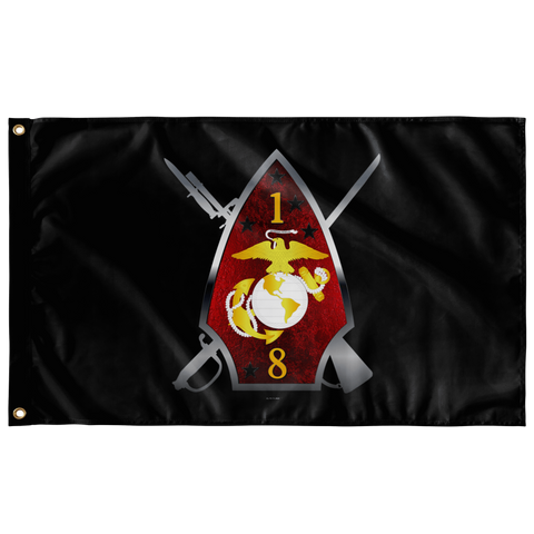 1st Battalion 8th Marines Black Flag Elite Flags Wall Flag - 36"x60"