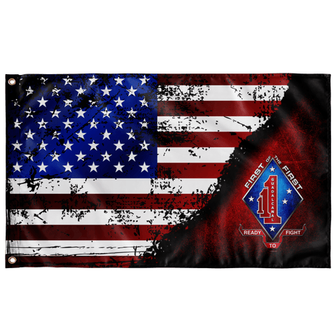 1st Bn 1st Marines Stars & Stripes Flag Elite Flags Wall Flag - 36"x60"