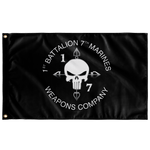 1st Bn 7th Marines Weapons Co Black Flag Elite Flags Wall Flag - 36"x60"