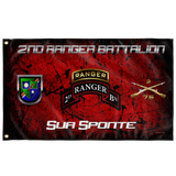 2nd Ranger Battalion Tabbed Sua Sponte Flag Elite Flags Wall Flag - 36"x60"