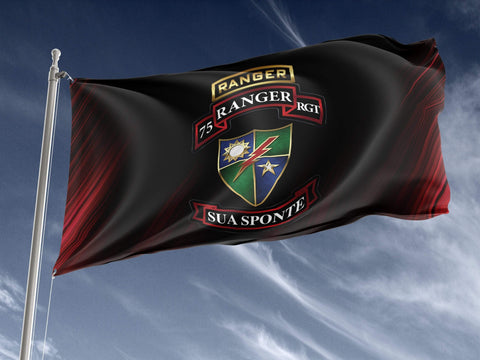 75th Ranger Regiment DUI Sua Sponte Outdoor Flag Elite Flags Outdoor Flag - 36"x60"