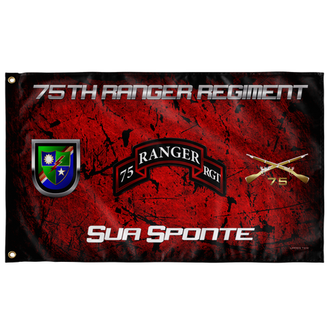 75th Ranger Regiment Sua Sponte Flag Elite Flags Wall Flag - 36"x60"