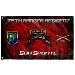 75th Ranger Regiment Tabbed Sua Sponte Flag Elite Flags Wall Flag - 36"x60"