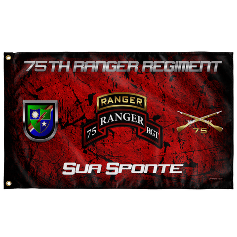 75th Ranger Regiment Tabbed Sua Sponte Flag Elite Flags Wall Flag - 36"x60"