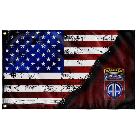 82nd Airborne Tabbed Stars & Stripes Flag Elite Flags Wall Flag - 36"x60"