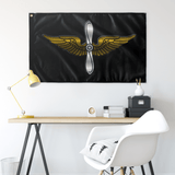 Army Aviation Metallic Black Flag