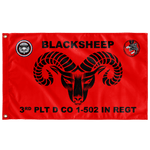 Blacksheep 3rd PLT D CO 1-502 Flag Elite Flags Wall Flag - 36"x60"