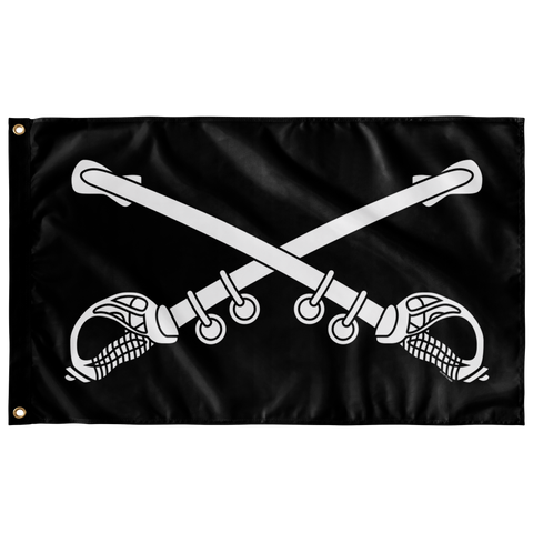 Cavalry Branch Black and White Flag Elite Flags Wall Flag - 36"x60"