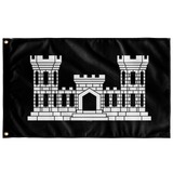 Engineers Branch Black and White Flag Elite Flags Wall Flag - 36"x60"