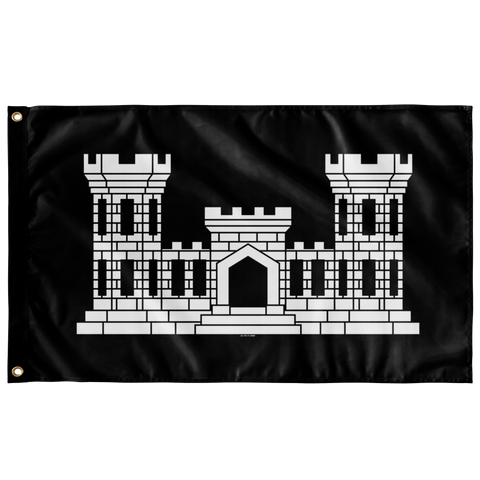 Engineers Branch Black and White Flag Elite Flags Wall Flag - 36"x60"