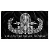 EOD (Senior) Black Outdoor Flag Elite Flags Outdoor Flag - 36" X 60"