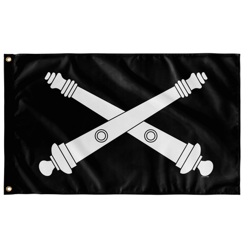 Field Artillery Branch Black and White Flag Elite Flags Wall Flag - 36"x60"