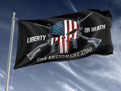 Liberty or Death 2nd Amendment Outdoor Flag Elite Flags Outdoor Flag - 36"x60"