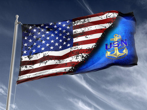 Navy Stars & Stripes Outdoor Flag Elite Flags Outdoor Flag - 36" X 60"