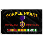 Purple Heart Vietnam Veteran Outdoor Flag Elite Flags Outdoor Flag - 36"x60"