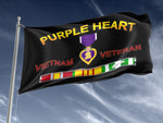 Purple Heart Vietnam Veteran Outdoor Flag Elite Flags Outdoor Flag - 36"x60"