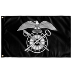 Quartermaster Corps Black and White Flag Elite Flags Wall Flag - 36"x60"