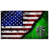 Special Forces Crest Stars & Stripes Outdoor Flag Elite Flags Outdoor Flag - 36" X 60"