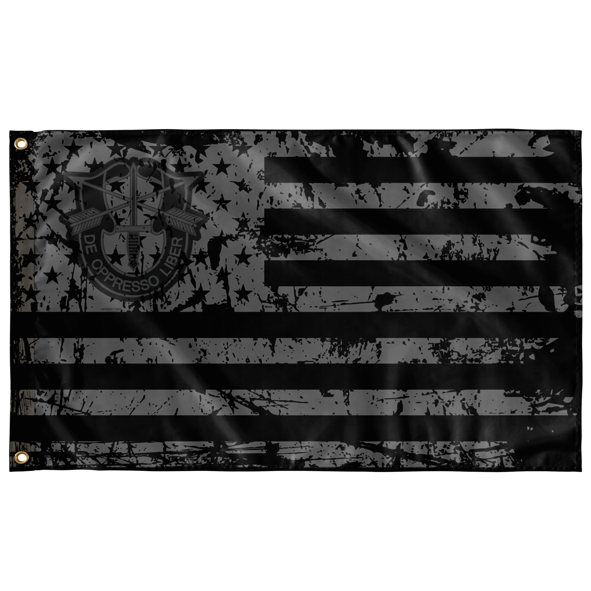 3.5 X 2.25 USA FLAG BLACK & WHITE PATCH - BLACK BORDER – San